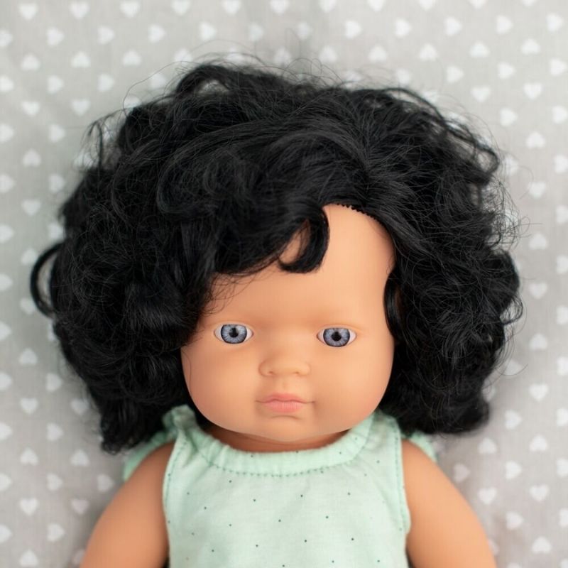 Miniland Black Haired Girl Doll - Aspen 38cm